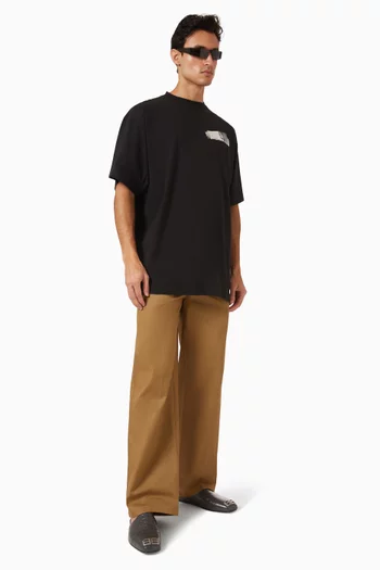 Silver Tape Balenciaga Back Oversized T-shirt in Dry Jersey