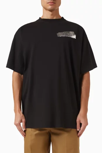 Silver Tape Balenciaga Back Oversized T-shirt in Dry Jersey