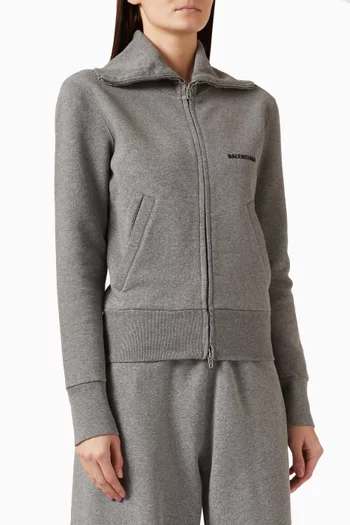 Fitted Zip-up Jacket in Cotton