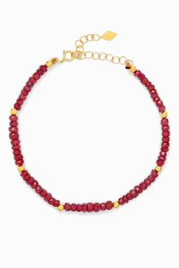 Raina Ruby Bead Bracelet in 18kt Gold