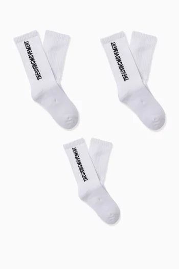 Long Length Socks, Set of 3