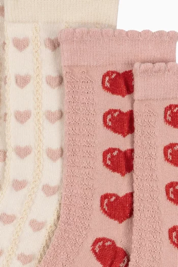 Heart Jacquard Socks, Set of 2