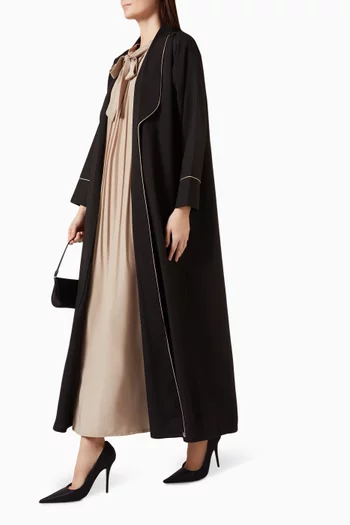 2-piece Coat Abaya Set in Crepe & Nada
