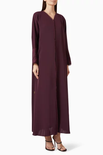 Lace-embroidered Abaya in Nada