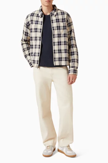 Washed Crewneck Sweater in Cotton-knit