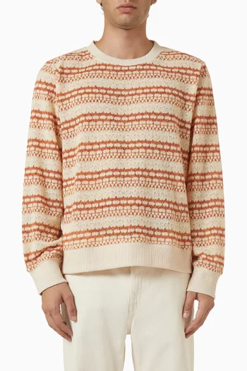 Pointelle Crewneck in Spacedye Knit
