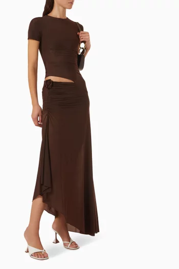 Celeste Floral-appliqué Cutout Dress