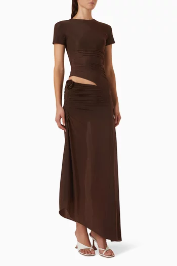 Celeste Floral-appliqué Cutout Dress