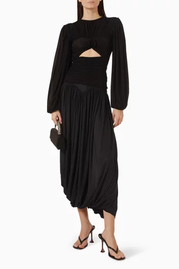 Aster Floral-appliqué Ruched Top