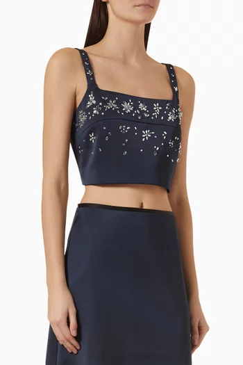 Crystal-embellished Crop Top