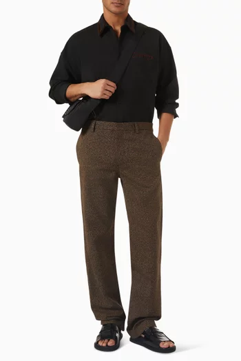 Straight-leg Pants in Cotton Twill