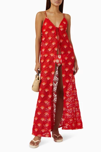 Scarlet Ocean Drina Split Front Midi Dress