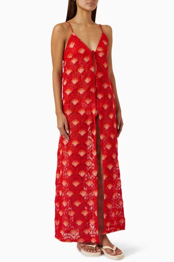 Scarlet Ocean Drina Split Front Midi Dress