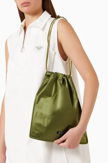 Wish Drawstring Pouch in Silk Duchesse