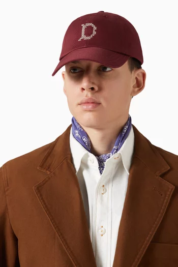 Cross-Stitch 'D' Baseball Cap in Twill