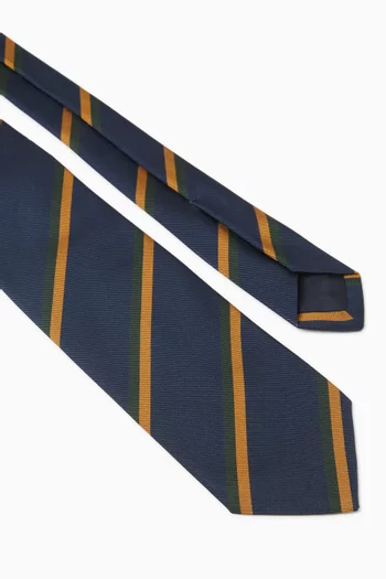 Stripe Tie in Mogador Silk