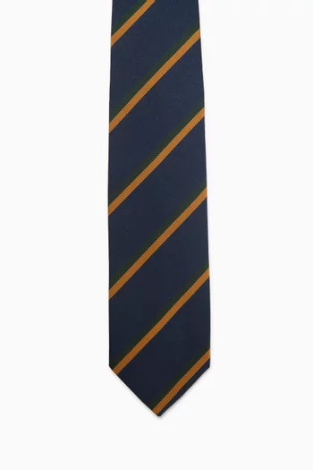 Stripe Tie in Mogador Silk