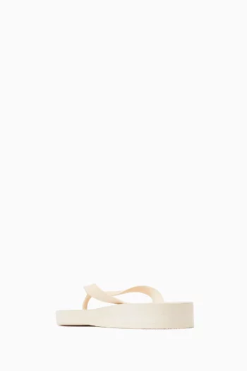 Tapered Flip-flop Platform Sandals in Natural Rubber