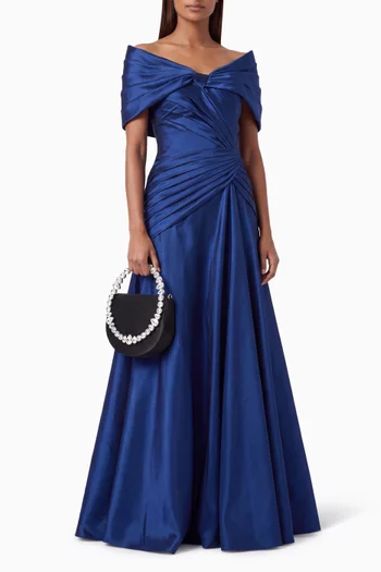 Romina Draped Gown in Taffeta