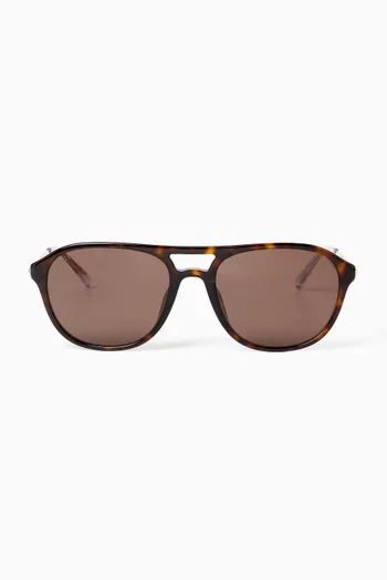 Specialised-fit Navigator Sunglasses in Acetate & Metal