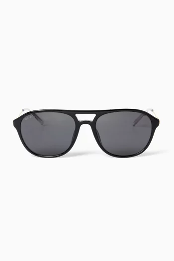 Specialised-fit Navigator Sunglasses in Acetate & Metal