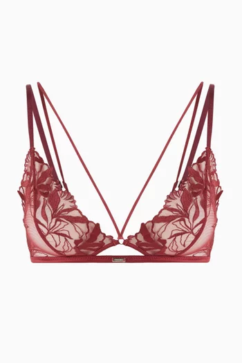 Unlined Triangle Bra in Floral Lace