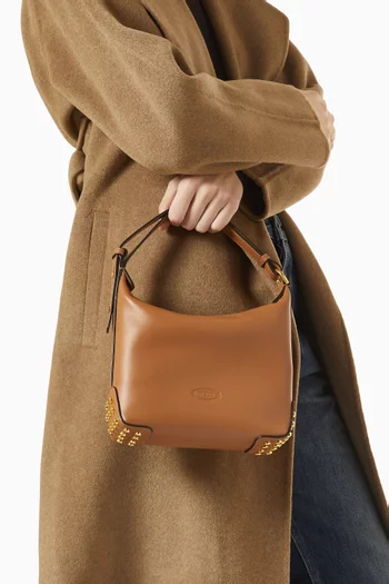 Metal Dots Mini Bag in Leather