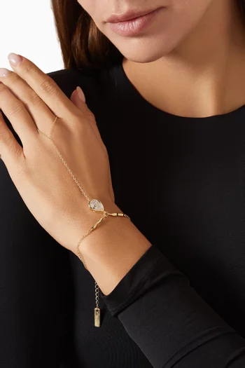 Suspendue Goutte Hand Chain in Gold-filled Metal