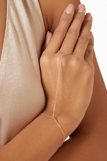 Kyma Hand Chain in Gold-filled Metal