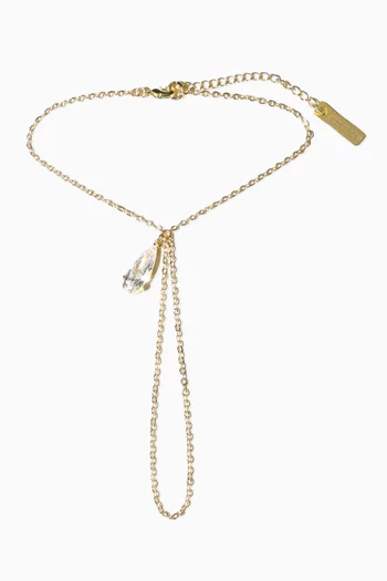 Lumina Solitaire Hand Chain in Gold-filled Metal