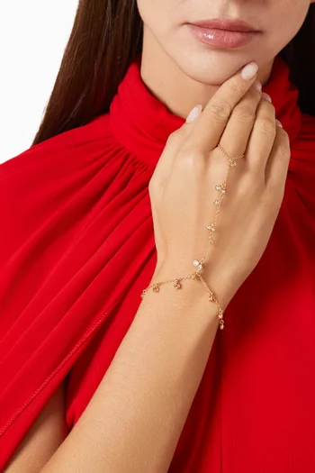 Diamond Drift Hand Chain in Gold-filled Metal
