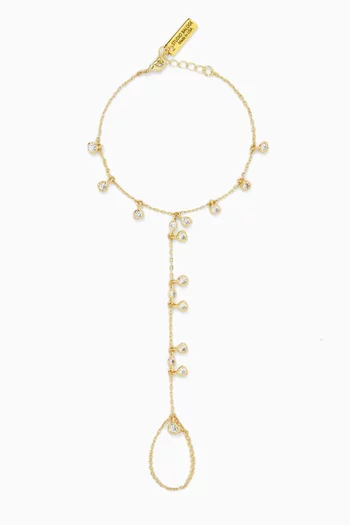 Diamond Drift Hand Chain in Gold-filled Metal