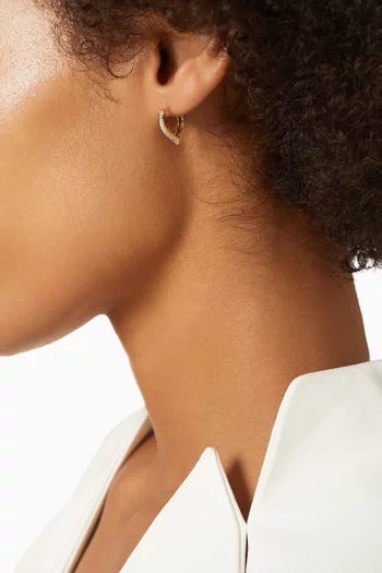 Size 1 Heart Coded Hoop Earrings in 18kt Gold