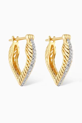 Size 1 Heart Coded Hoop Earrings in 18kt Gold