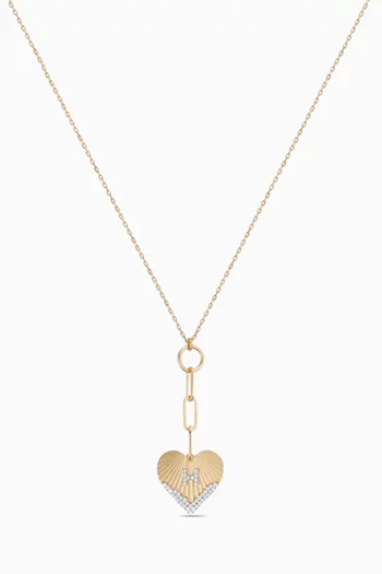 Single Letter 'H' Heart Coded Necklace in 18kt Gold