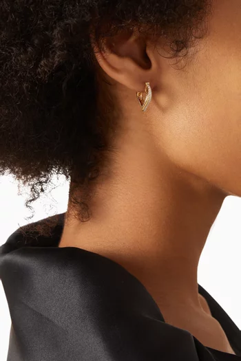 Size 2 Heart Coded Hoop Earrings in 18kt Gold