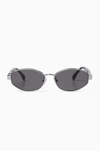 Baguette Geometric Sunglasses in Metal