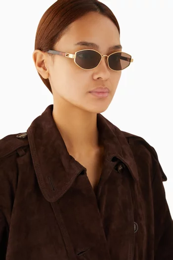 Baguette Geometric Sunglasses in Metal
