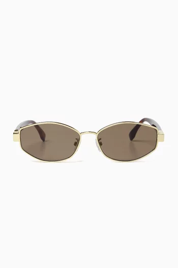 Baguette Geometric Sunglasses in Metal