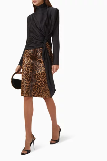 Carmen Leopard-print Skirt in Pony Hair