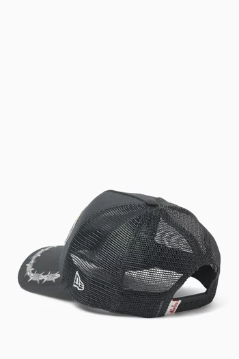 Distressed Patch Trucker Cap
