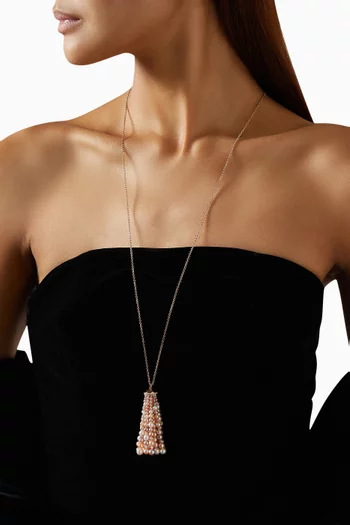 Medium Bahar Gafla Pearl Necklace in 18kt Rose Gold