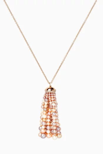 Medium Bahar Gafla Pearl Necklace in 18kt Rose Gold