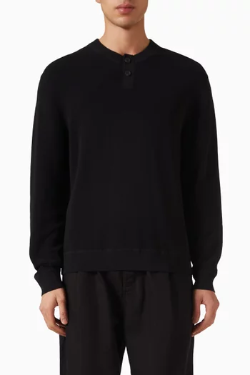 Henley T-shirt in Cotton-knit