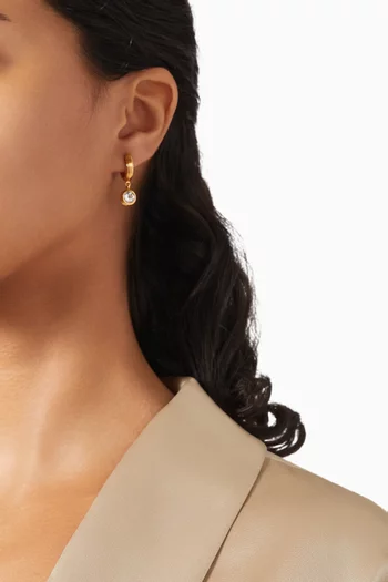Rayon Round Topaz Hoop Earrings in Gold Vermeil