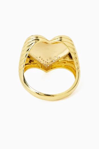 Heart Coded Diamond Ring in 18kt Gold