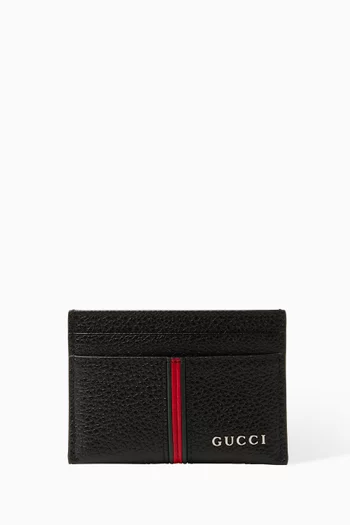 Web Card Case in Grainy Leather