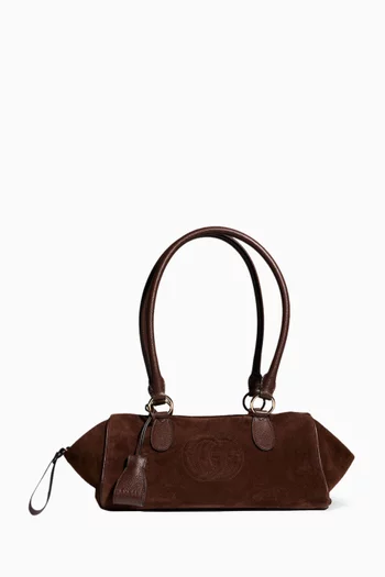 Medium Boston Bag in Suede