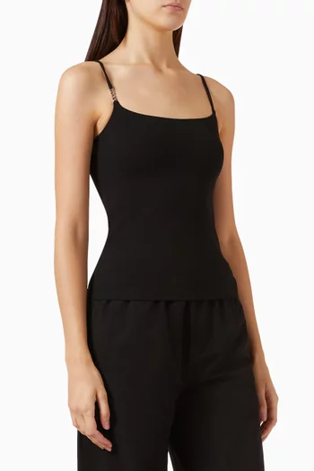 Logo Tank Top in Viscose Crepe Jersey