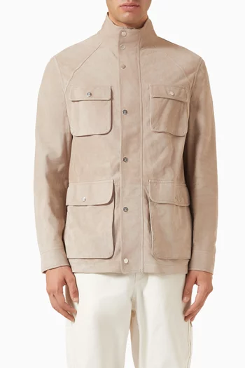 Unlined Safari Jacket in Suede